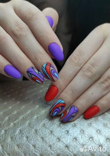 Маникюр смарт педикюр френч пайп миндаль наращиван