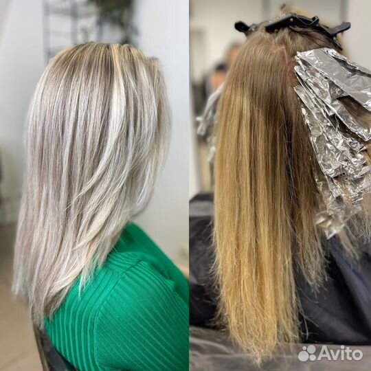 Сложное окрашивание и наращивание волос