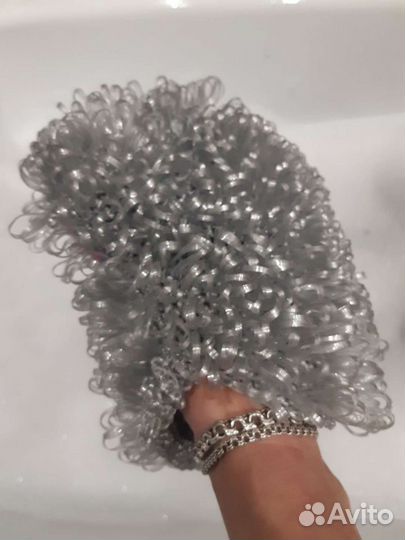 Мочалка-варежка,кошачья лапка