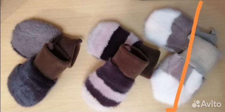 Варежки из норки детские