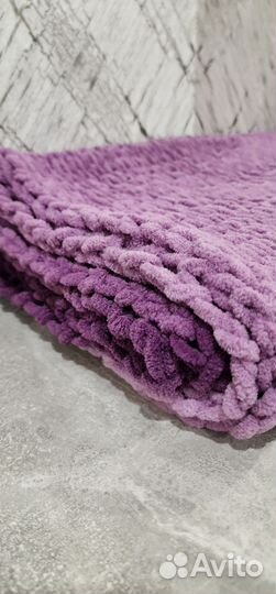 Плед вязаный ручной работы alize puffy