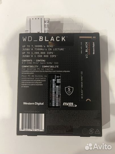 Ssd M.2 2280 2tb WD Black sn850x