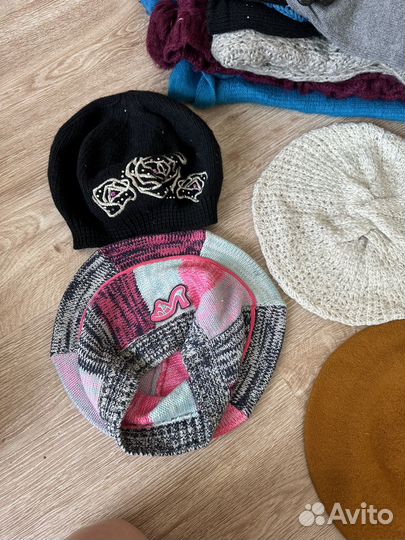 Шапки+шарфы+перчатки кожа