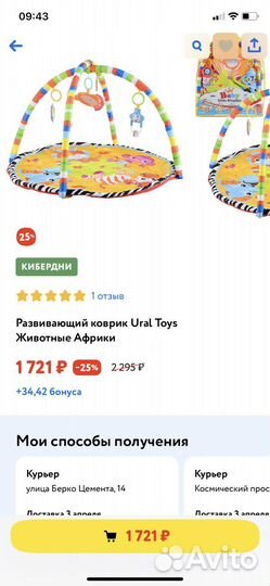 Развивающий коврик