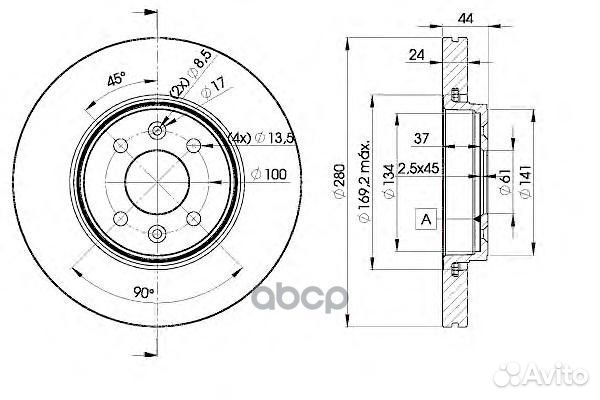 78BD7829-2 к-кт дисков тормозных передних 2шт