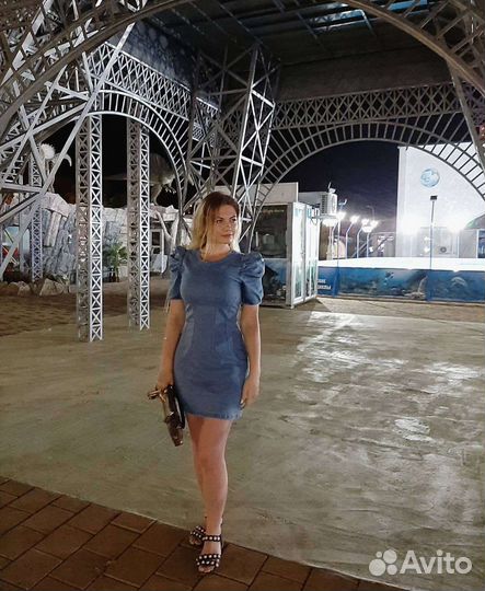 Stradivarius, джинсовое платье
