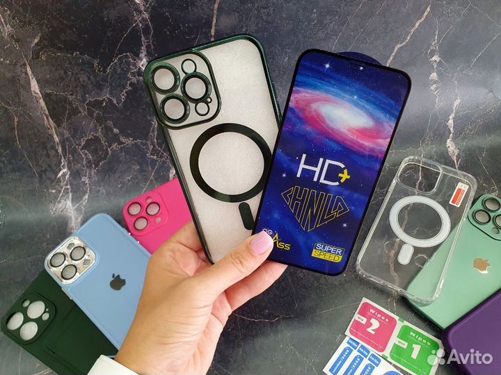 Чехол и стекло на айфон xr в корпусе 13/14 pro