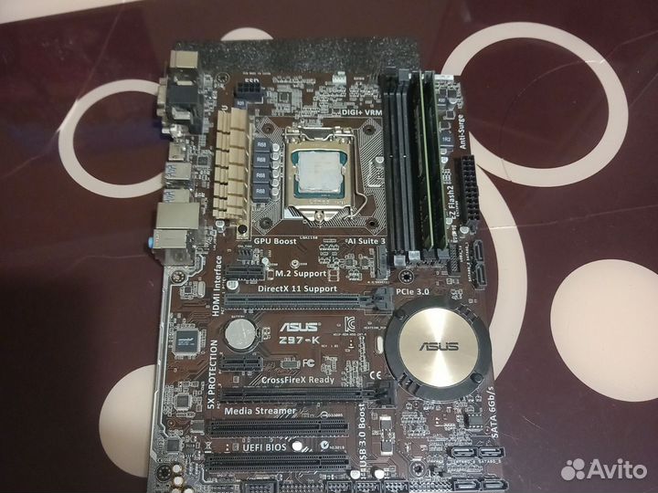 Комплект i7- 4790k+asus z97-k+ 2x4gb ddr3 samsung
