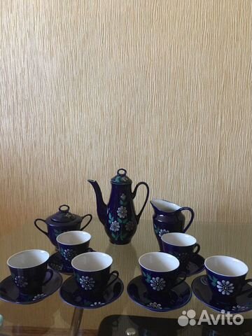 Кофейный сервиз cobalt винтаж