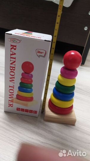 Деревянные игрушки пирамидка, лабиринт, мемори
