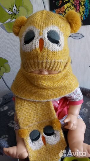 Комплект шарф и шапка на весну и осень