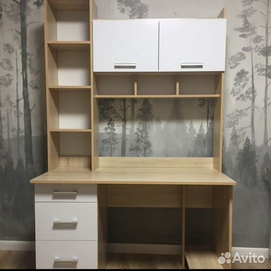 Стол новый пкс-5 Дуб Сонома/Белый глянец