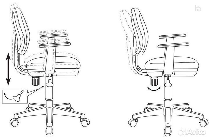 Кресло компьютерное детское Бюрократ CH-W356axsn/s