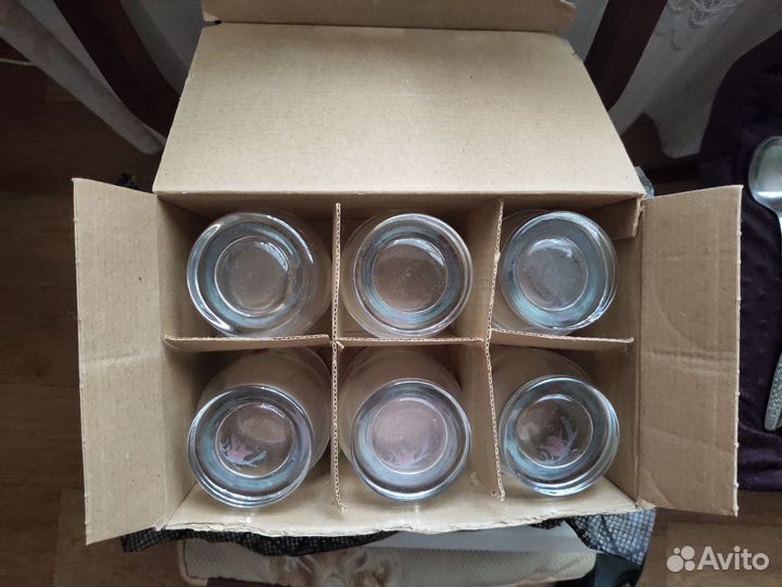 Набор 6 шт стаканов Pasabahçe с рисунком (Турция)