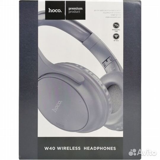 Гарнитура hoco W40 Mighty, bluetooth, накладная, серый