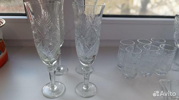 Набор хрустальных бокалов для шампанского