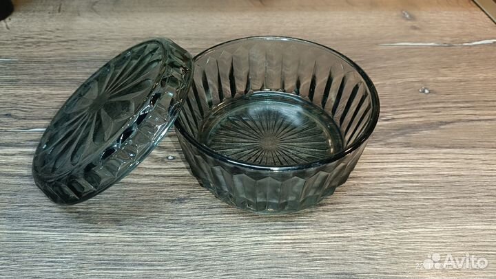 Сахарница цветное стекло СССР