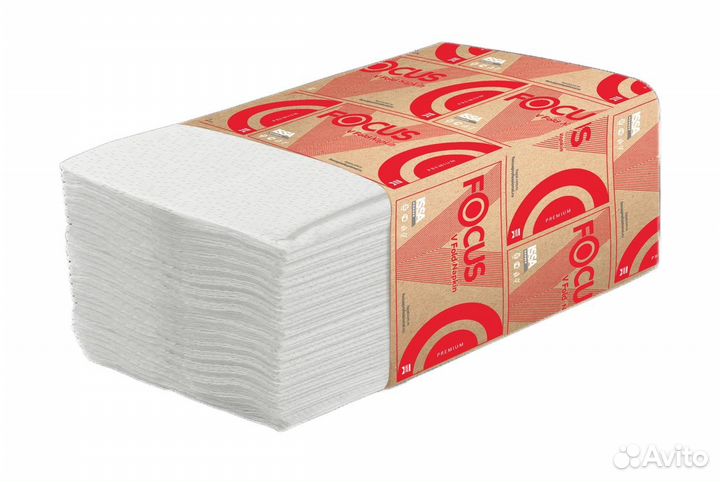 Полотенца бумажные V-сложение 1-сл 200л белый (для