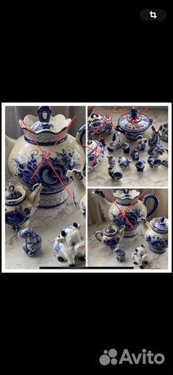 Посуда, фигурки (Гжель, Дулево, Италия,люм)