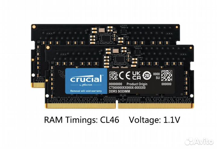 Озу Crucial DDR5 PC5 5600Mhz sodimm/16 Гб