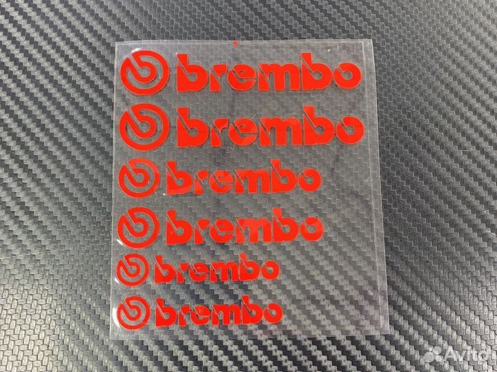 Наклейки на суппорта Brembo красные