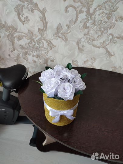 Букет цветов. Из атласной Ленты