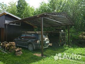 Навес с хозблоком