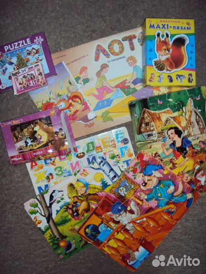 Пазлы разные и игра Лото пакетом