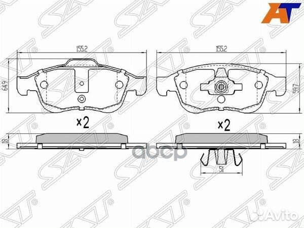 Колодки тормозные ST410607115R Sat