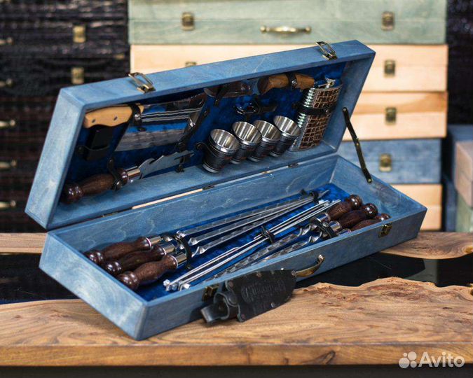 Шампура в деревянном кейсе