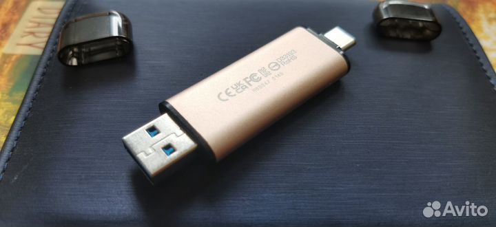 Флешка USB 3.2 Type-C Transcend 256гб Gold