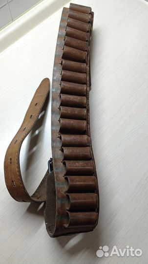 Патронташ поясной кожаный 12 калибр