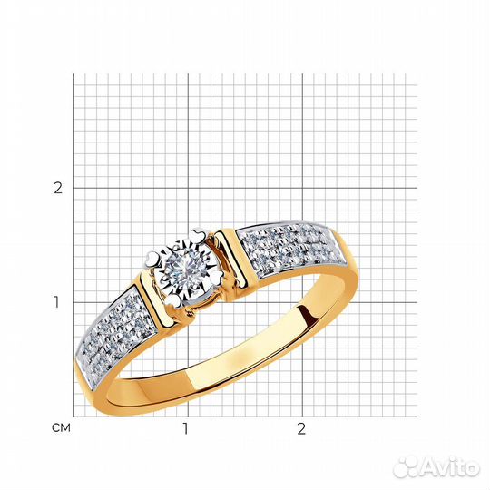 Новое золотое кольцо с бриллиантами (Рассрочка)