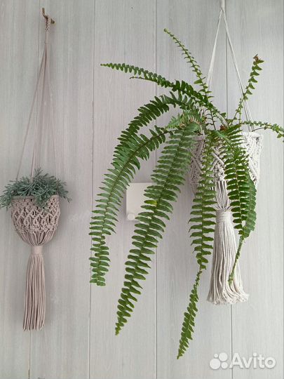 Кашпо подвесное, подвес для кашпо, макраме