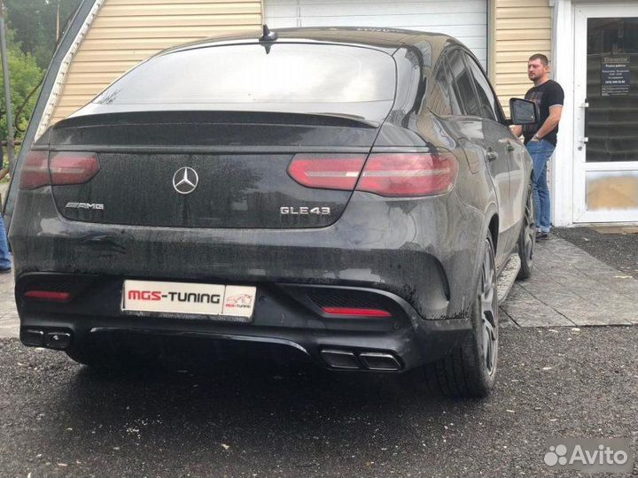 Диффузор и насадки Mercedes GLE Coupe 63 AMG black