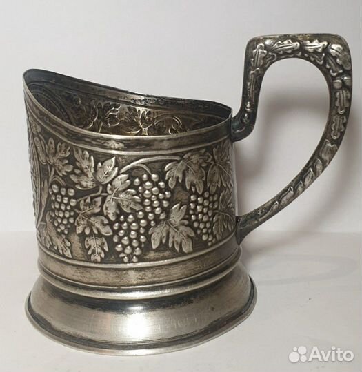 Подстаканник. Серебро 875 пробы,голова. Груши