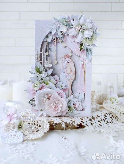 Свадебная открытка ручной работы
