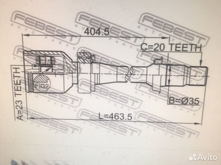 Toyota Carina E Привод колеса правый 23x35x20