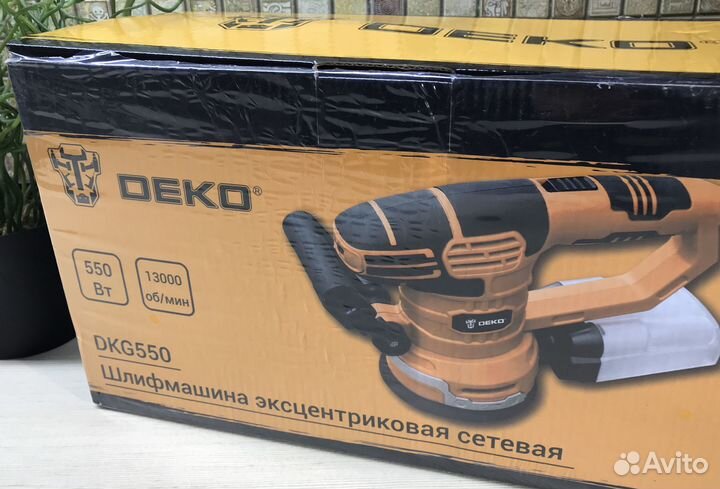 Эксцентриковая сетевая шлифмашина deko 550Вт 150мм
