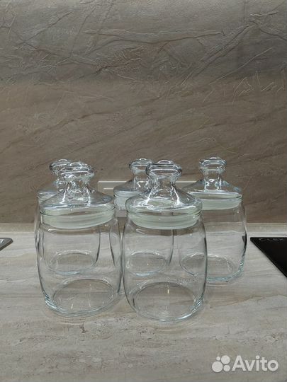 Банки стеклянные с крышкой 5 шт
