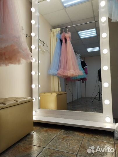 Гримерное зеркало с лампочками