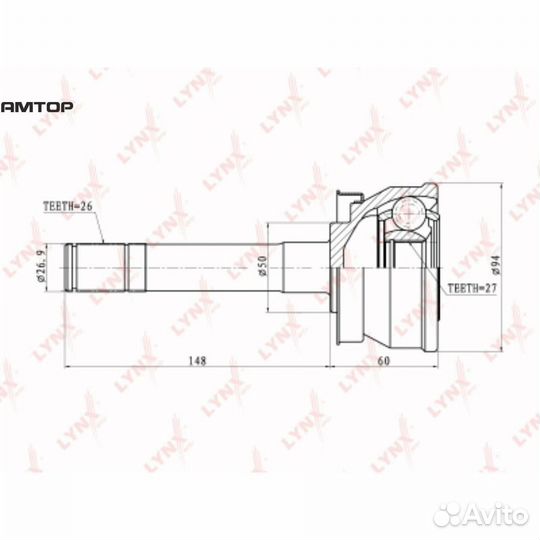 Lynxauto CO5710 шрус наружный перед прав/лев