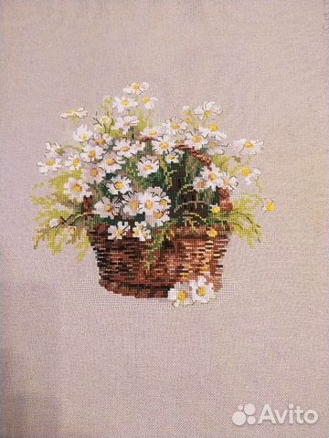 Картина. Русские ромашки. Вышивка крестом