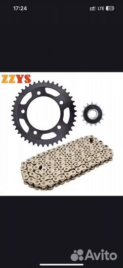 Комплект цепь + 2 звезды для honda