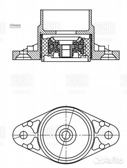 Опора амортизатора audi A4 01/A6 05- зад. SA1860