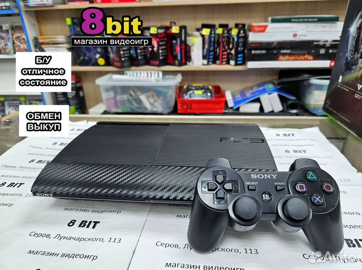 Sony PS3 Super Slim 500Gb 2 геймпада много игр