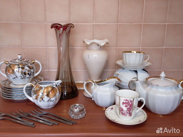 Посуда,фарфор, стекло,титан, серебро