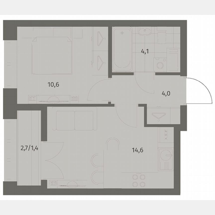 1-к. квартира, 34,7 м², 7/11 эт.