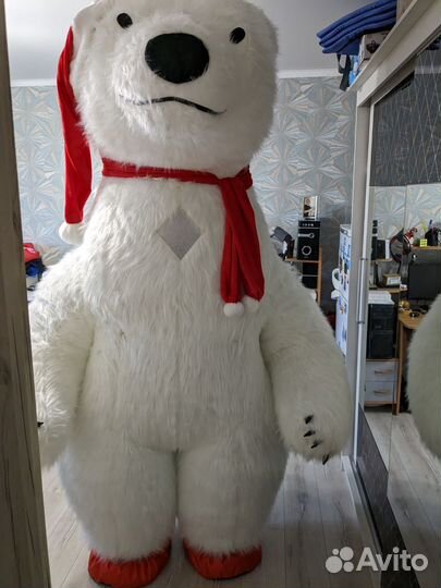 Новогодний костюм для надувного медведя