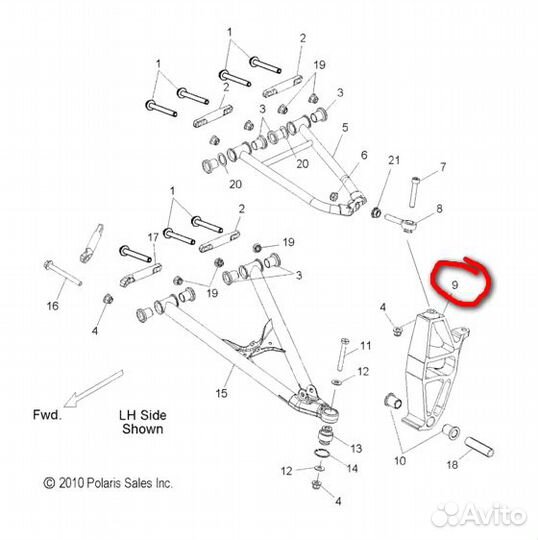 Рычаг левый поворотный на RMK 600\800 оем 1823740